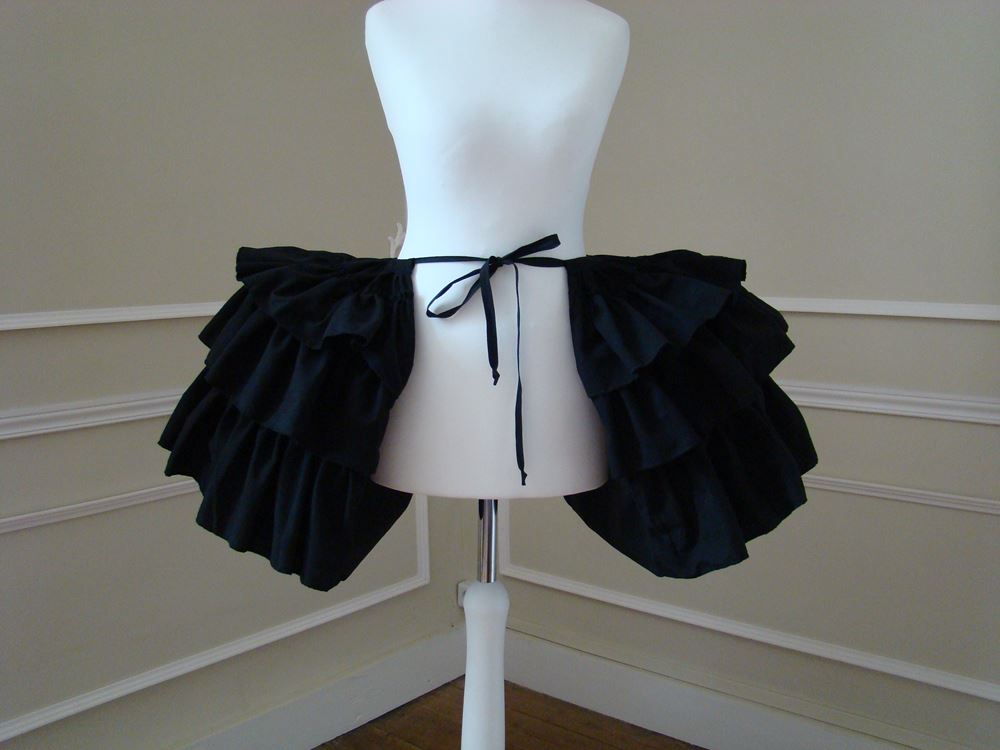 Black panniers petticoat of 18th century