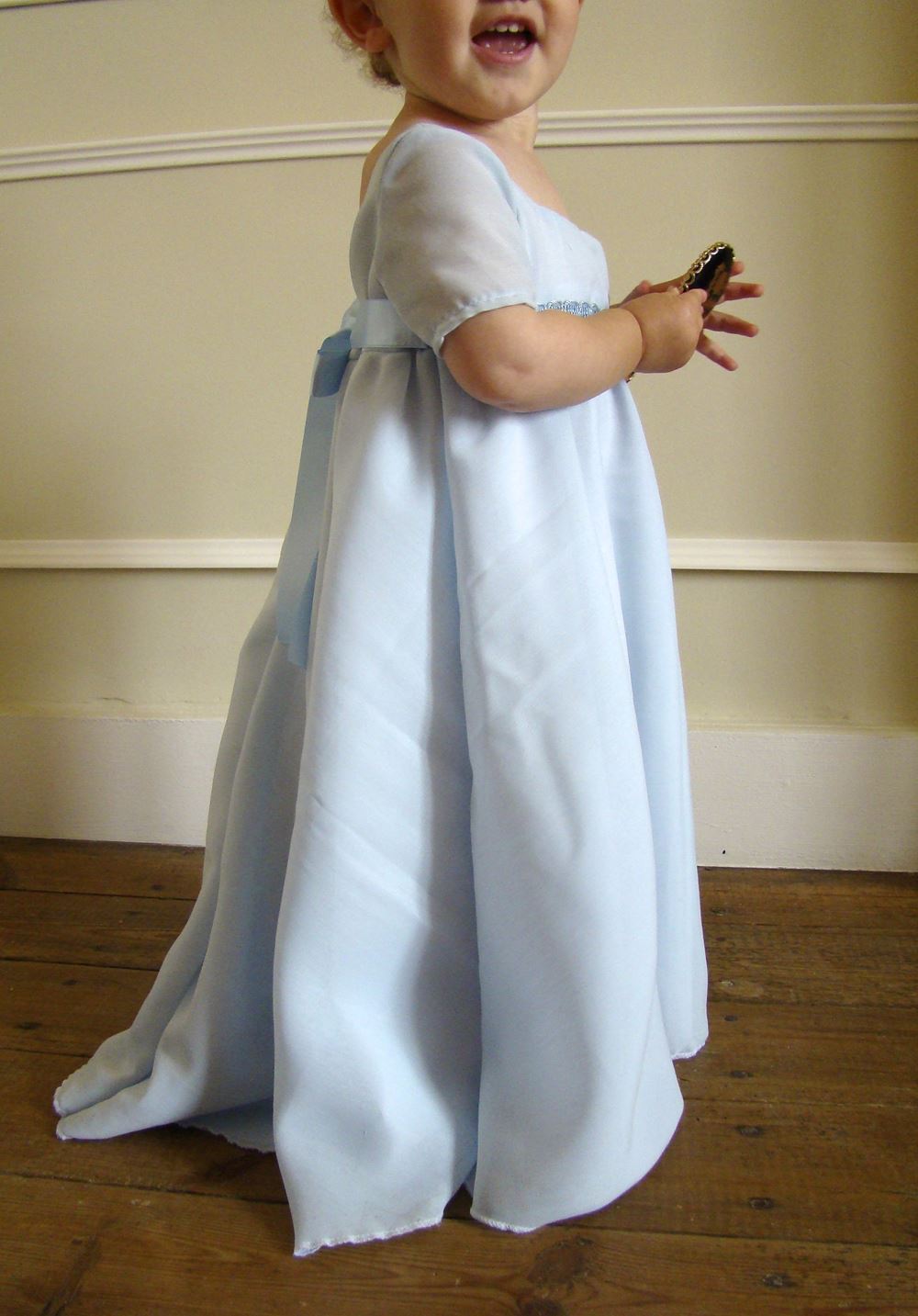 Robe Bebe Et Fille 1er Empire Regence Bleu Ciel