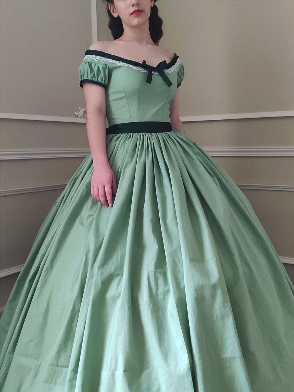 1850s cotton day dress