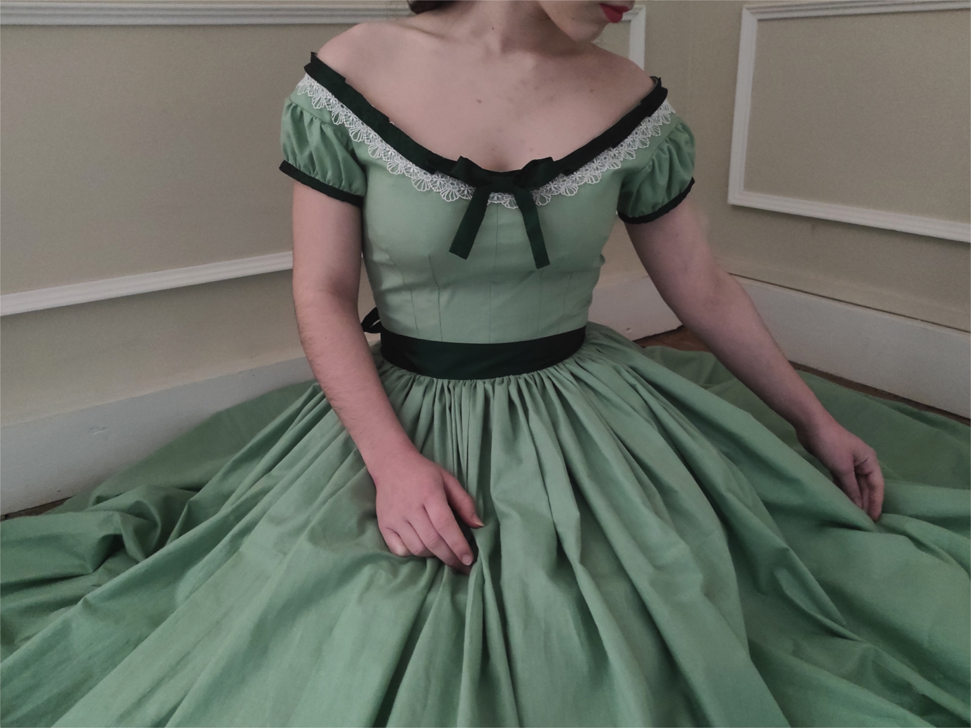 1850s cotton day dress